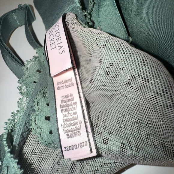 Victoria Secret 32DDD G70 Sage Lace Lined Demi Double Bra - Picture 6 of 6
